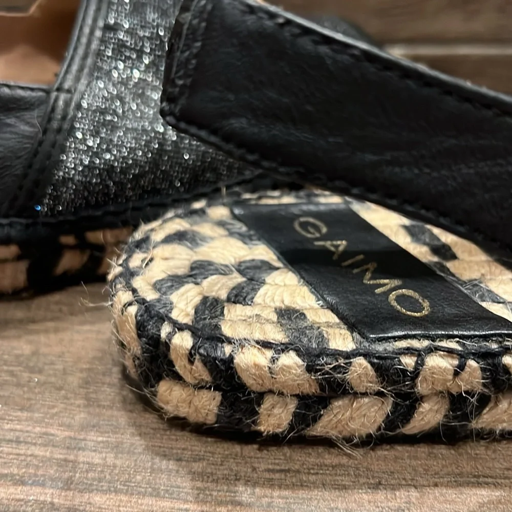 Giamo Black Sparkle Espadrilles NWOT